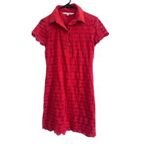 Max Studio Red Lace Detail Mini Dress Size Small